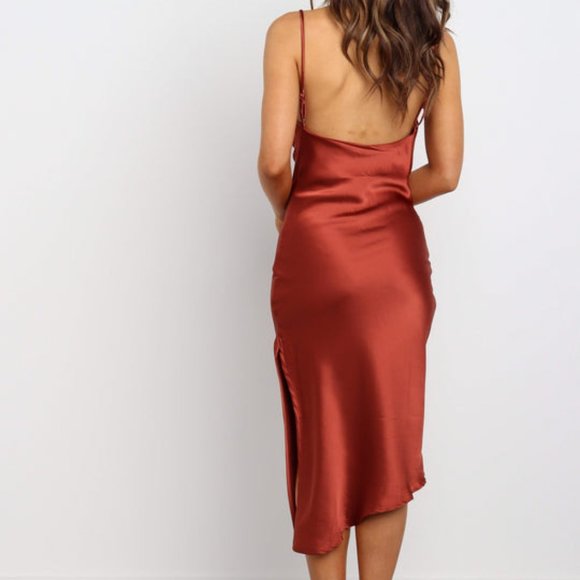 PETAL & PUP CYPRESS DRESS IN RUST - Picture 6 of 9